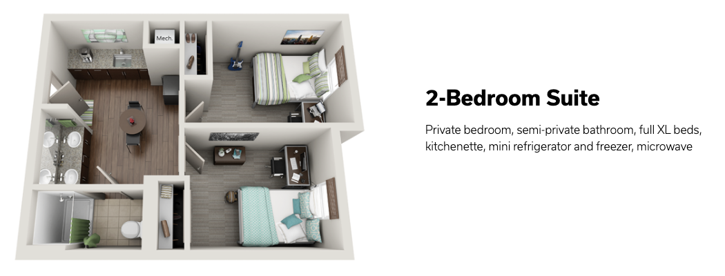 Woodland Glen IV 2-Bedroom Suite model